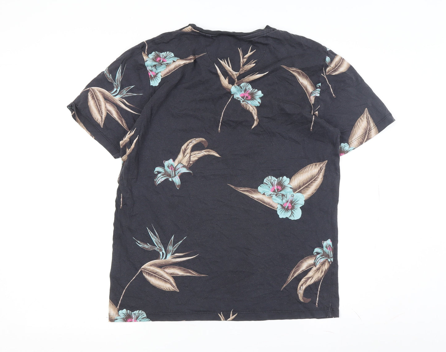 Next Women's Black Floral T-Shirt, Medium, Regular Fit