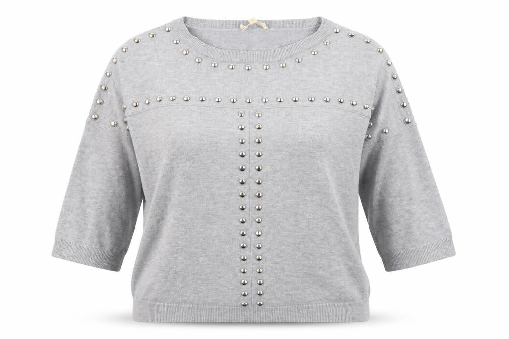 Phase Eight Women's Grey Pullover Jumper, Size 10, Studded