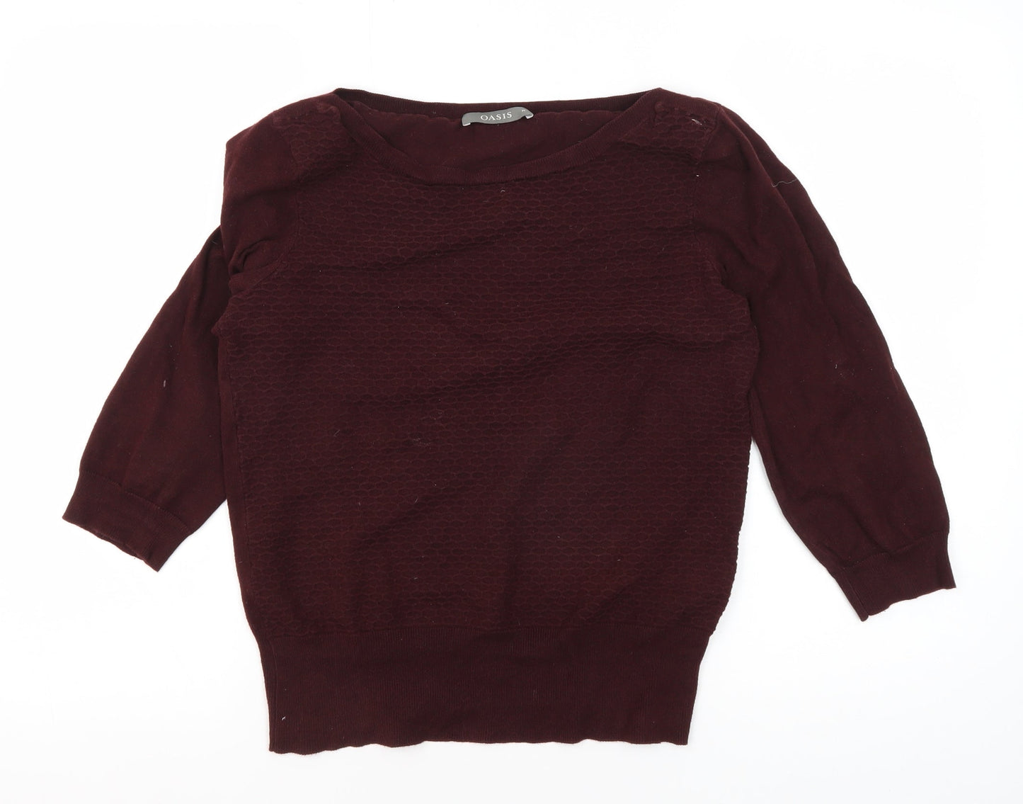 Oasis Women's Red Medium Boat Neck Pullover Jumper
