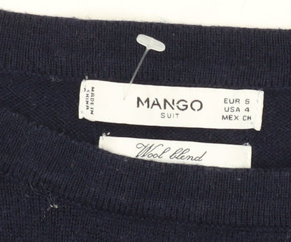 Mango Women's Blue Pullover Jumper, Size S