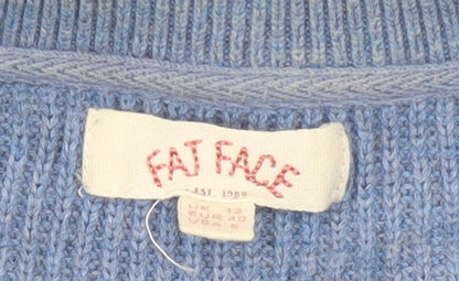 FatFace Womens Blue Crew Neck Pullover Jumper UK 12