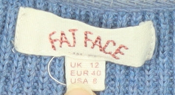 FatFace Womens Blue Crew Neck Pullover Jumper UK 12