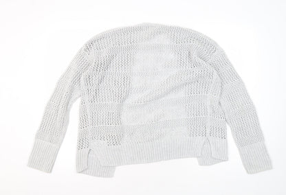 Gap Women's Grey Cardigan Knit Medium Light Open