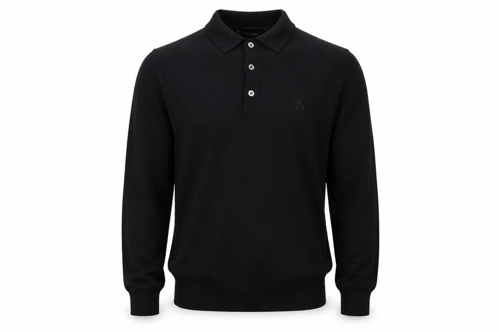 Roy Robson Men's Black Henley Jumper M Slim Fit