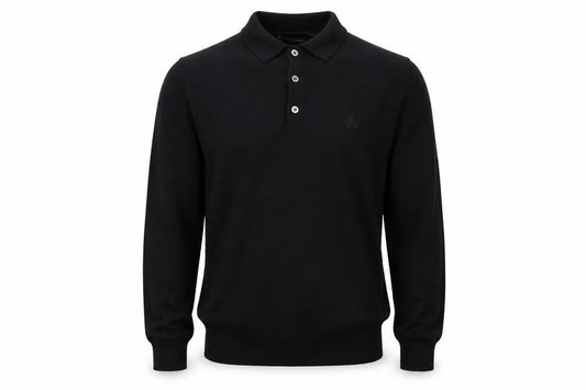 Roy Robson Men's Black Henley Jumper M Slim Fit