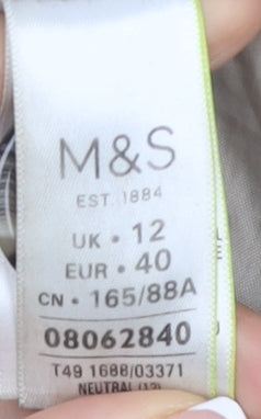 Marks and Spencer Women's Beige Herringbone Overcoat Size 12