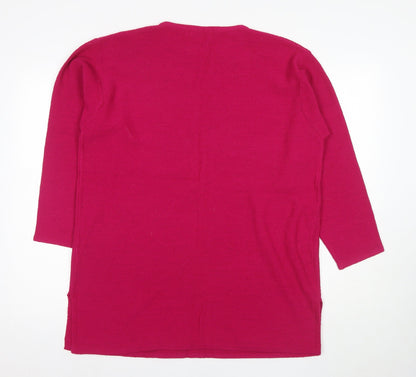 Dalmart Women's Pink Crew Neck Pullover Jumper Size 18