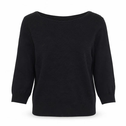 Oasis Women's Black Basic S Boat Neck Knit Top