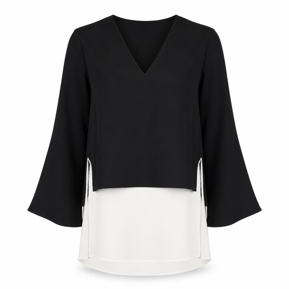 Zara Women's Black V-Neck Blouse, Size S, Elegant Style