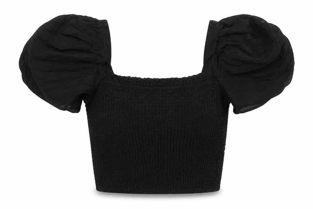 For Love & Lemons Women's Black Cropped Blouse - Size S