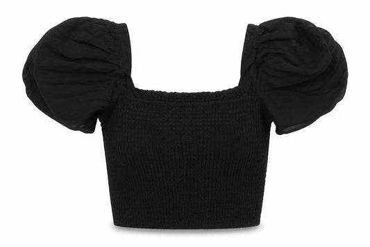 For Love & Lemons Women's Black Cropped Blouse - Size S