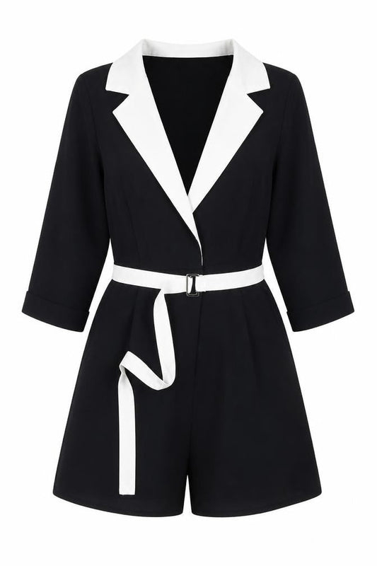 Front view of Missguided Stylish Women's Black Polyster Playsuit, size 8