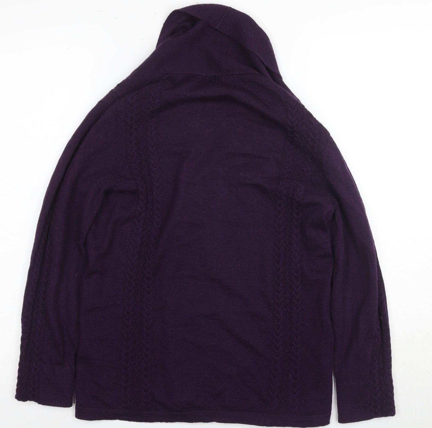 Viyella Women's Purple Cardigan Medium Merino Wool