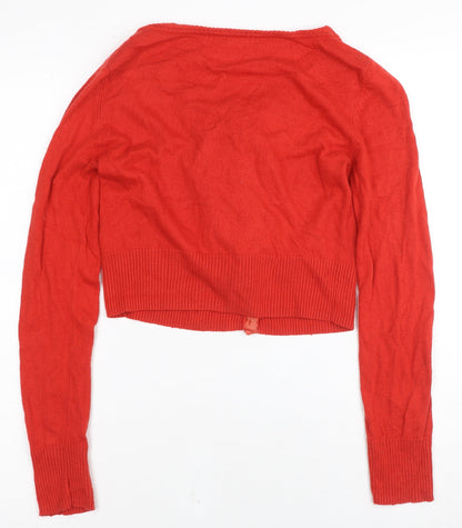Louche Women's Red Cardigan M, Button-Up Knit Jumper