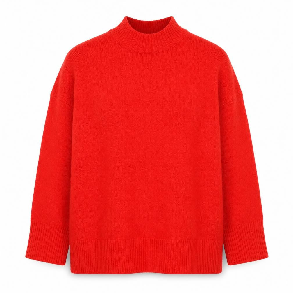 MNG Women's Red Mock Neck Pullover Jumper Size S
