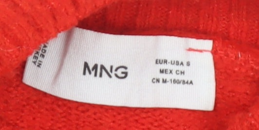 MNG Women's Red Mock Neck Pullover Jumper Size S