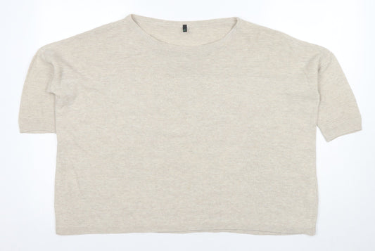 Benetton Women's Beige Pullover Jumper, Size S, Acrylic