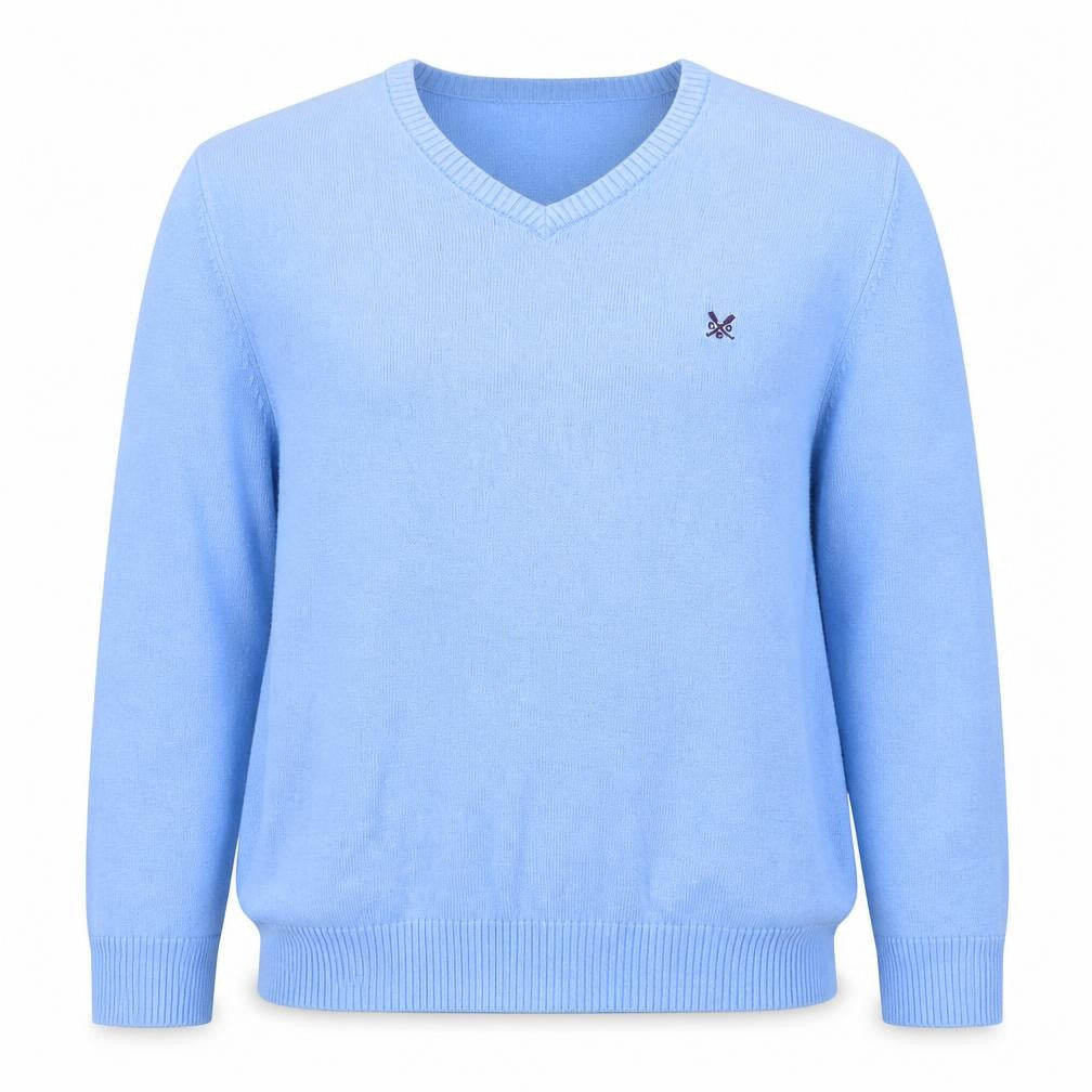 J.Crew Men's Blue Cotton V-Neck Pullover Jumper M