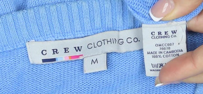 Close-up detail of J.Crew Men's Blue Cotton V-Neck jumper M