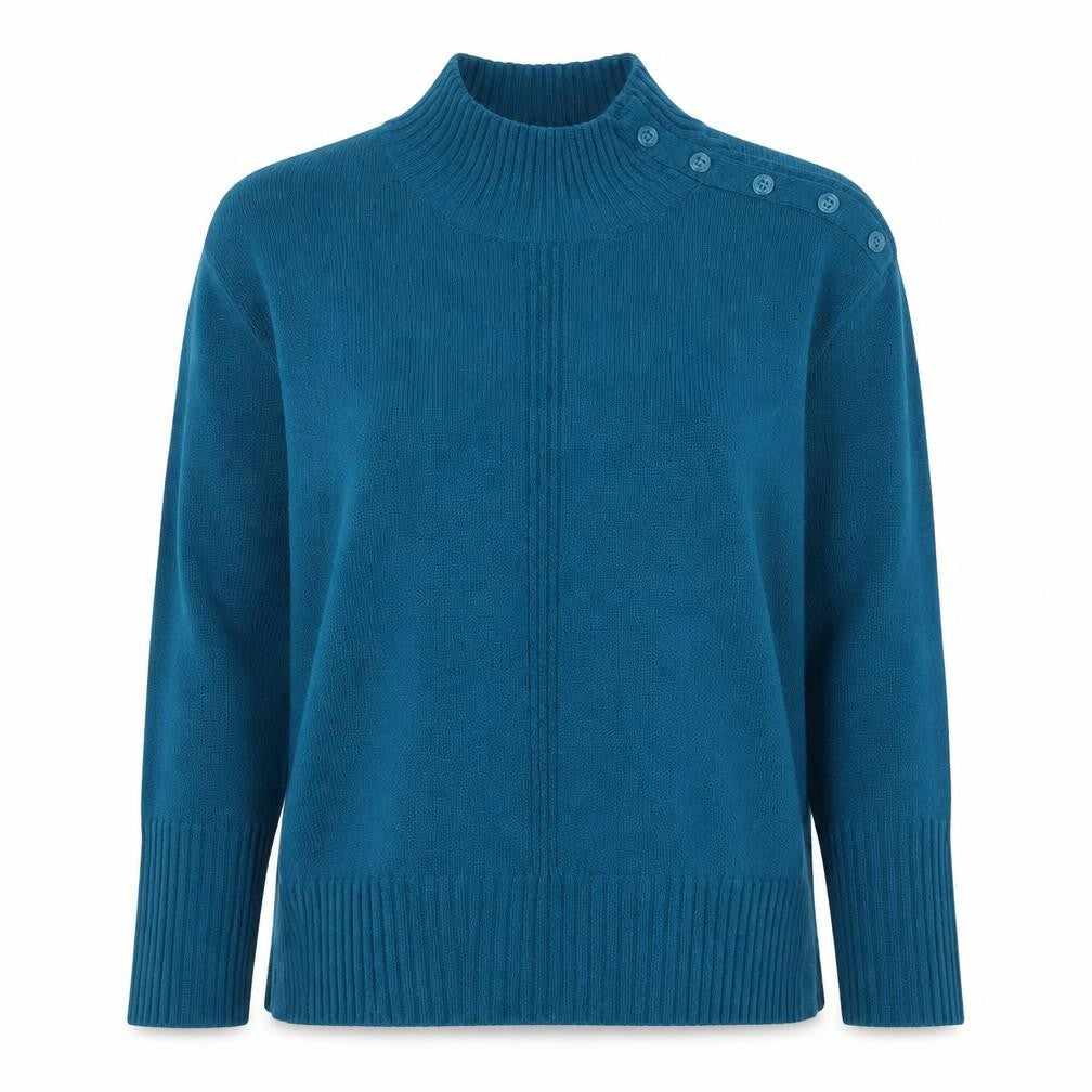 NOOSNOW Women’s Blue High Neck Pullover Jumper S