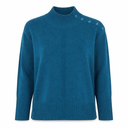 NOOSNOW Women’s Blue High Neck Pullover Jumper S