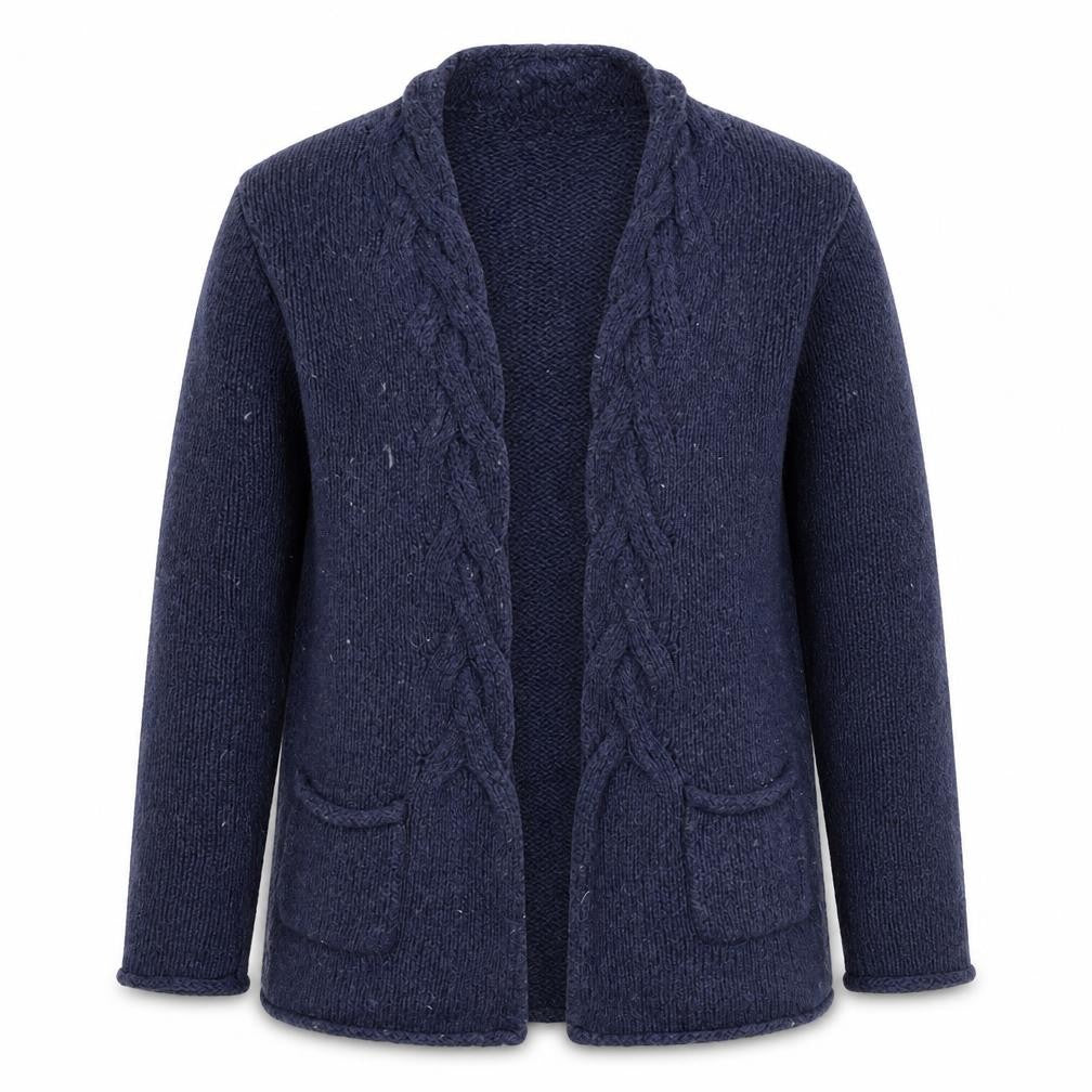Tulchan Women's Blue Knit Cardigan S with Pockets
