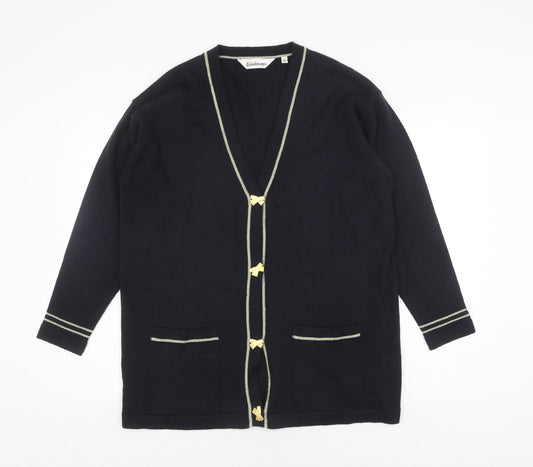 Kaleidoscope Women's Black Cardigan, V-Neck, Size M