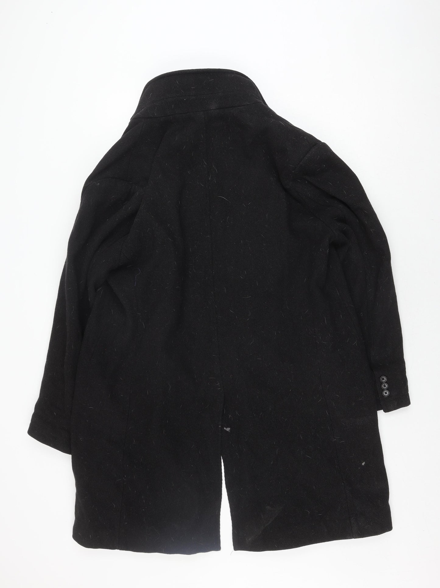 Debenhams Men's Black Wool Overcoat L Business