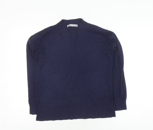 Oasis Women's Blue Mock Neck Pullover Jumper XS