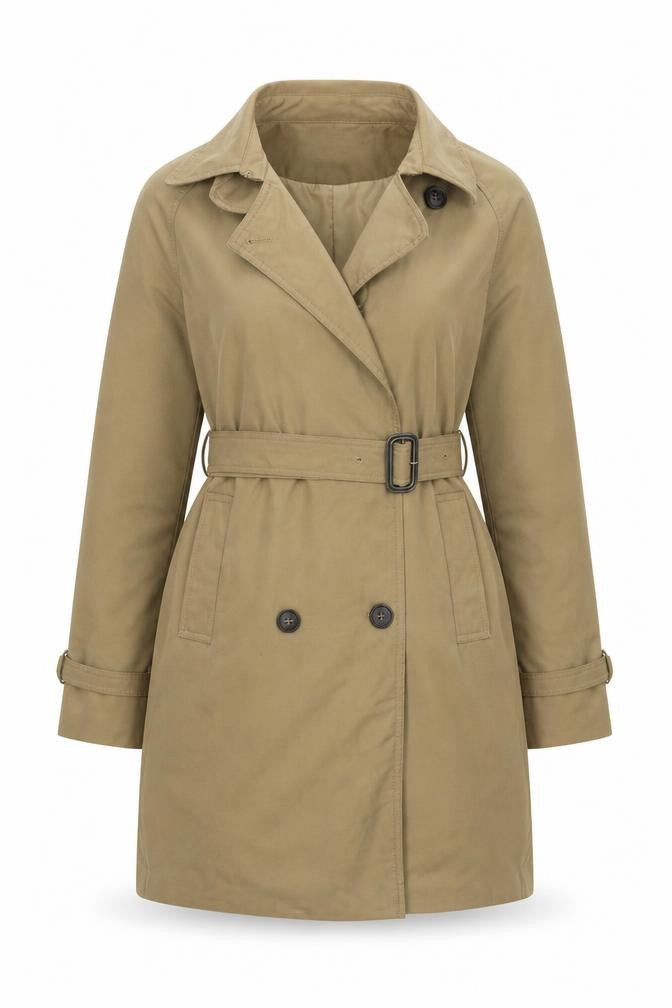 Xiaoyi Women's Brown Trench Coat, Size S, Classic Style