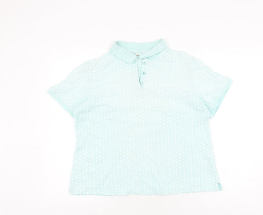Damart Women's Blue Polka Dot Polo Shirt Size 12