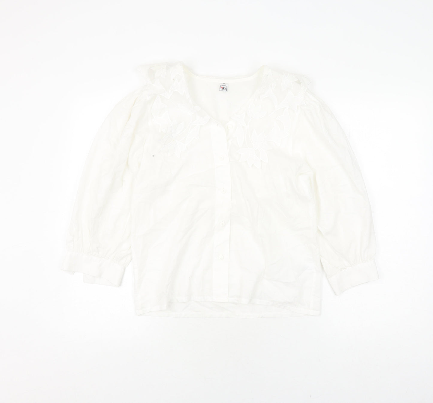 tru Women's White Cotton Blouse Size 6