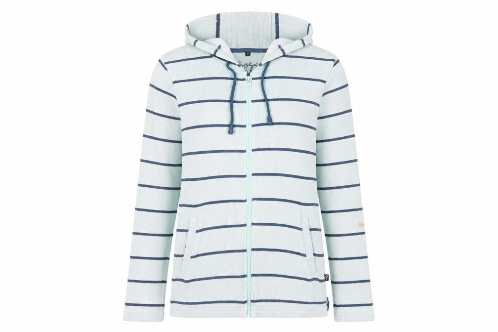 Jack Murphy Women's Blue Striped Full Zip Hoodie Size 10