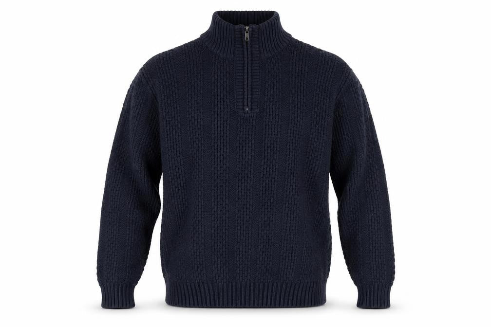 Maine New England Men's Blue High Neck 1/2 Zip Pullover S