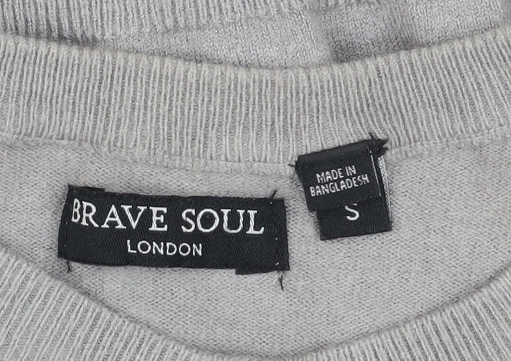Brave Soul Women's Grey Cardigan, S, Round Neck, Knit