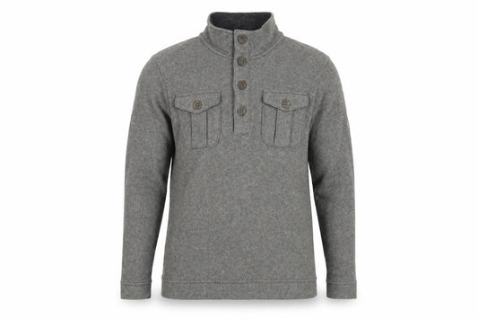 Merrell Men's Grey S Henley Jumper with Buttons