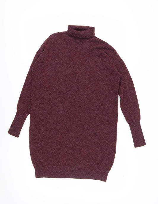Vero Moda Women's Red Roll Neck Knit Dress