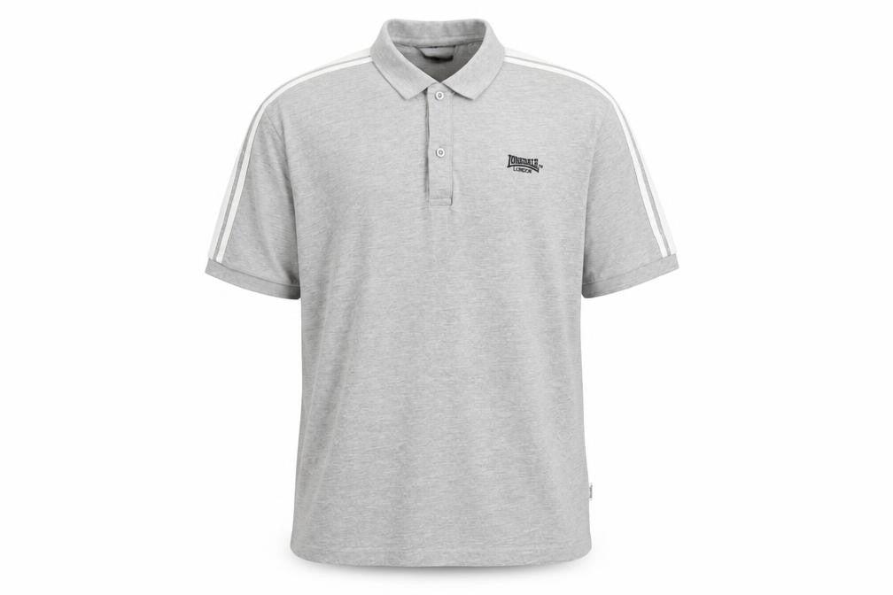 Lonsdale Men's Grey 2XL Polo Shirt - Short Sleeve, Regular Fit