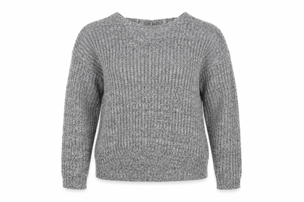 Only Women's Grey V-Neck Knit Pullover Jumper Size M