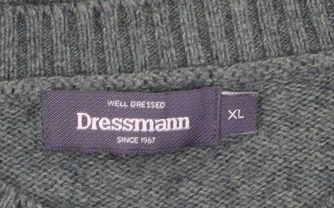 Dressmann Men's Green XL Pullover Jumper