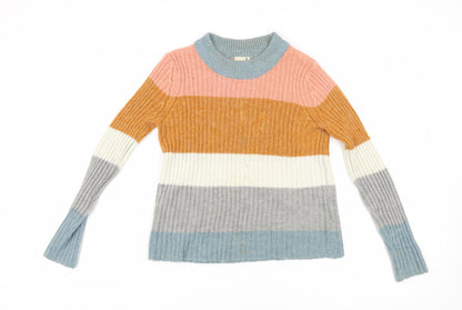 Additional front view of ICHI Women's Multicoloured Striped jumper, size 8