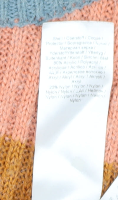 ICHI Women's Multicoloured Striped Pullover Jumper Size 8