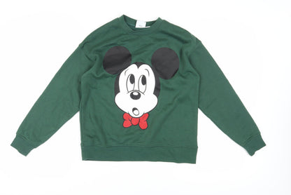 Preloved Disney Women's Green 2XS Mickey Mouse Sweatshirt - Front