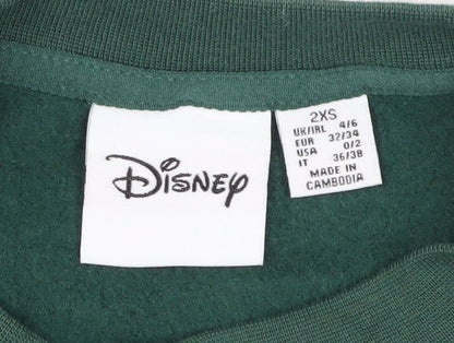 Preloved Disney Women's Green 2XS Mickey Mouse Sweatshirt - Label