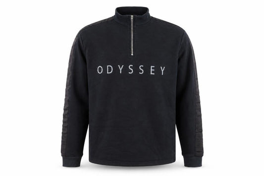 Topman Men's Black XS 1/4 Zip Logo Sweatshirt