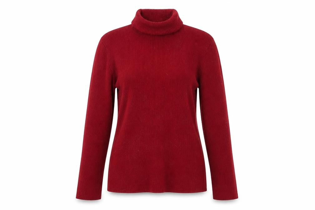M&Co Women's Red Roll Neck Jumper Size M