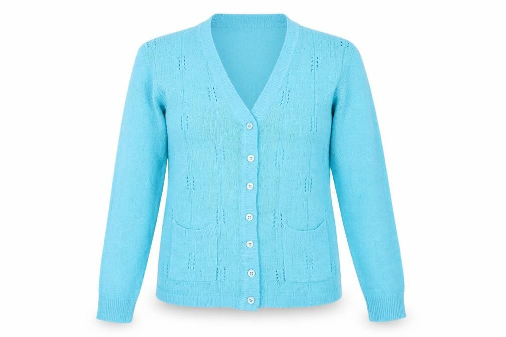 Akal Collection Women's Blue V-Neck Cardigan M
