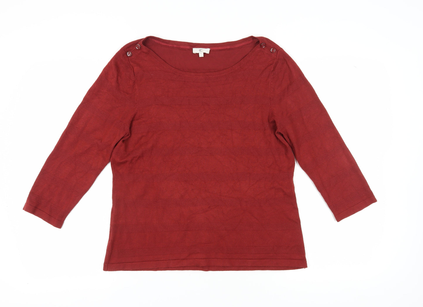 CC Women's Red Boat Neck Pullover Jumper, Size L