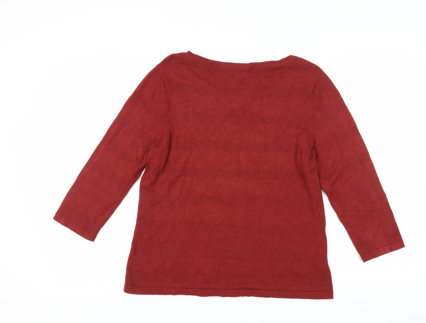 CC Women's Red Boat Neck Pullover Jumper, Size L