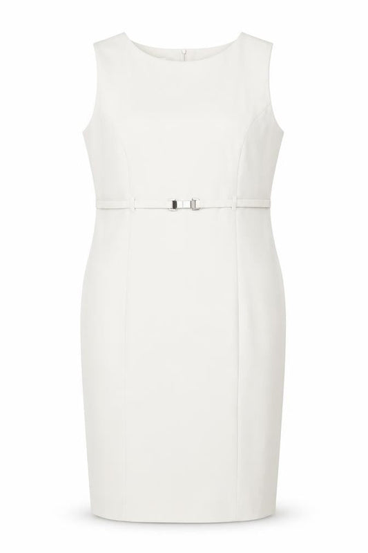 Kaliko Women's Beige Sheath Dress Size 16, Belted Style